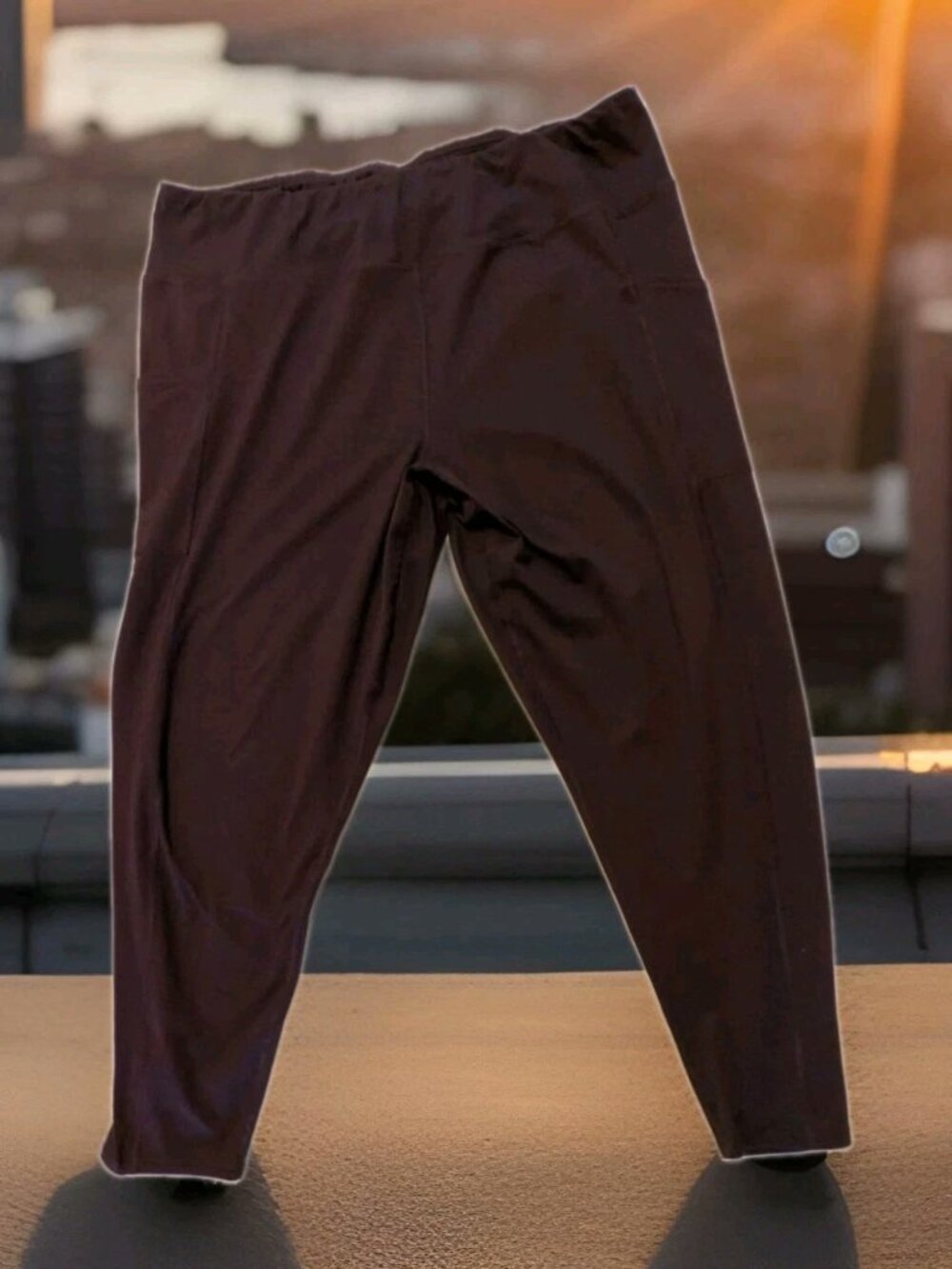 Maurices Womens Maroon High Waisted Active Leggings Size 3X